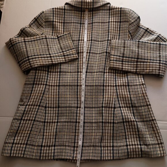 Talbots Plaid Double Breasted Blazer Women’s Navy Brown Cream Size 16P NWT - Picture 11 of 15